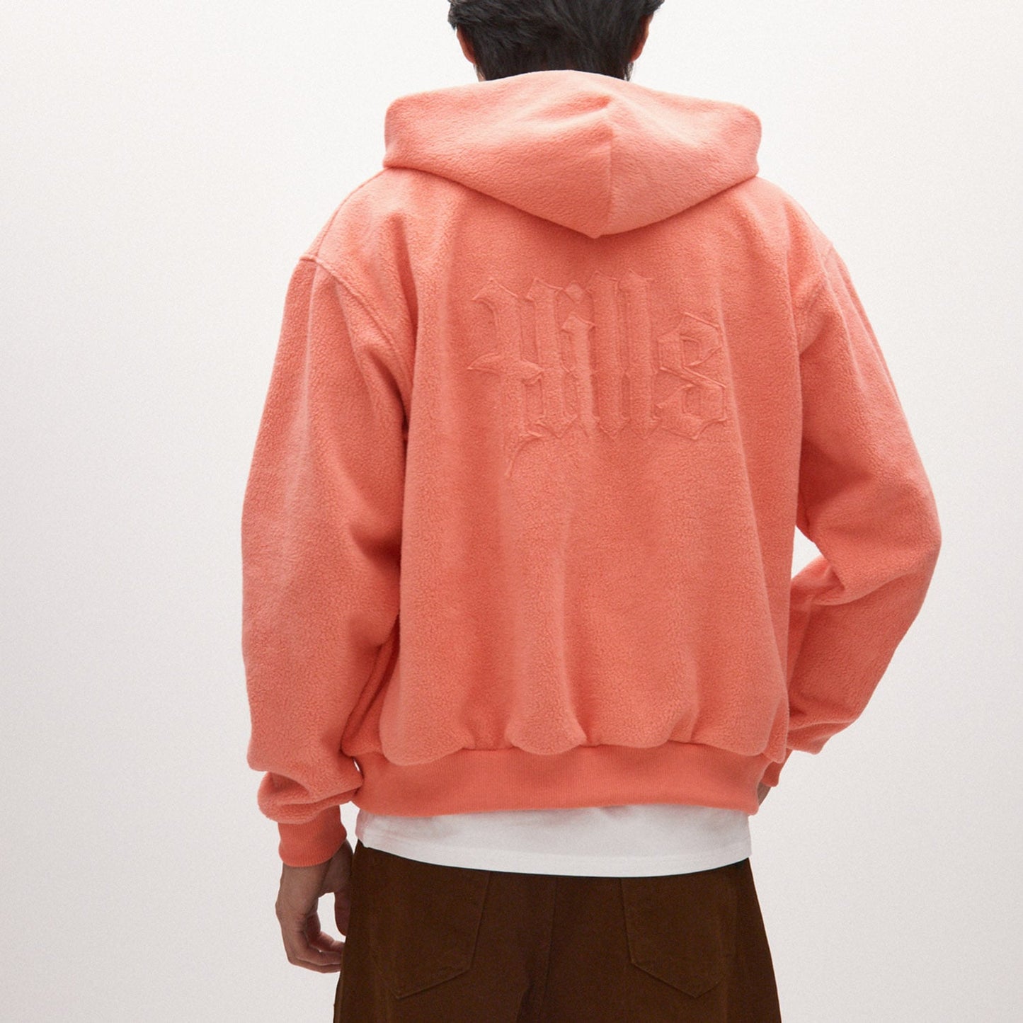 Polar Fleece Zip Hoodie, Salmon