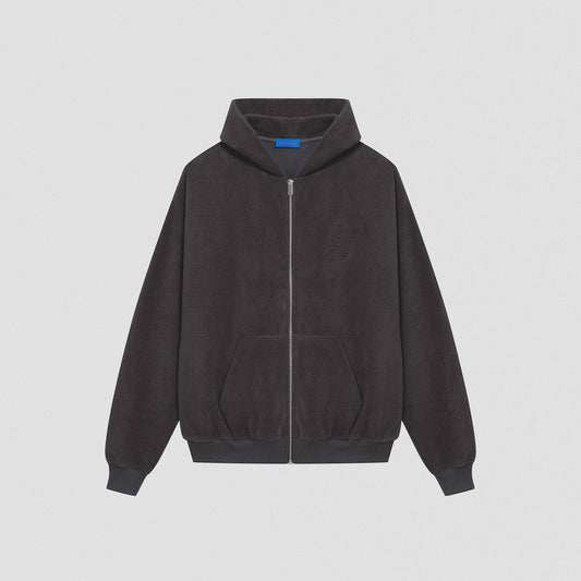 Polar Fleece Zip Hoodie, Graphite