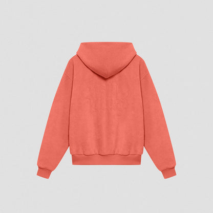 Polar Fleece Zip Hoodie, Salmon