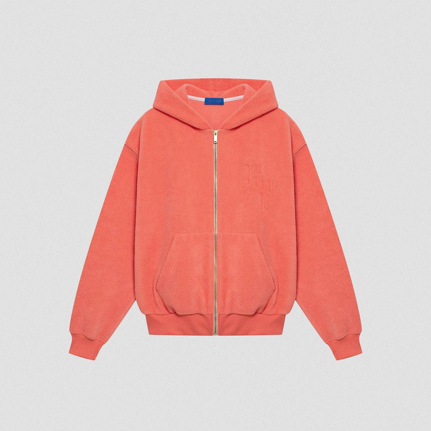 Polar Fleece Zip Hoodie, Salmon