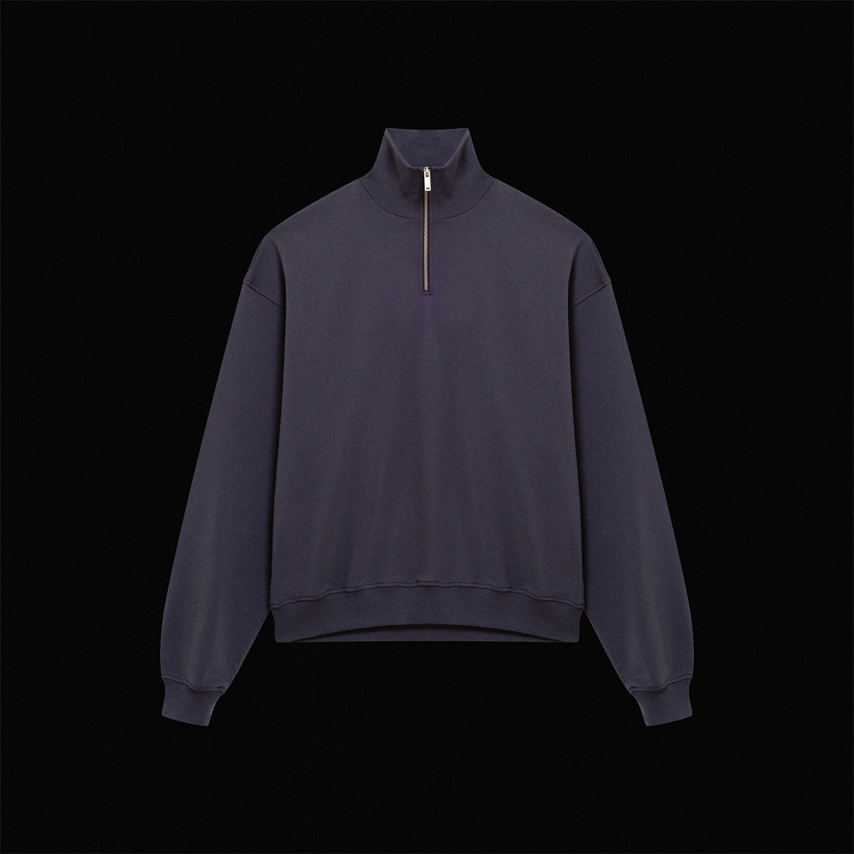 Zip Neck Sweatshirt, Blueberry