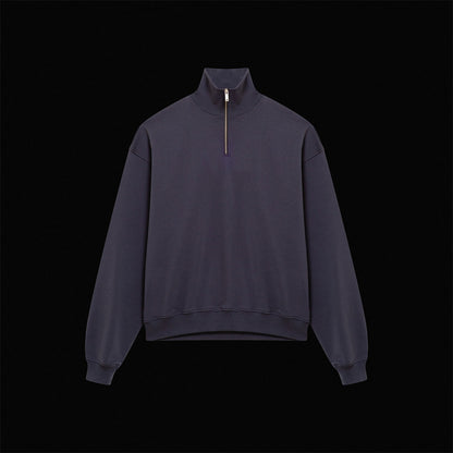 Zip Neck Sweatshirt, Blueberry