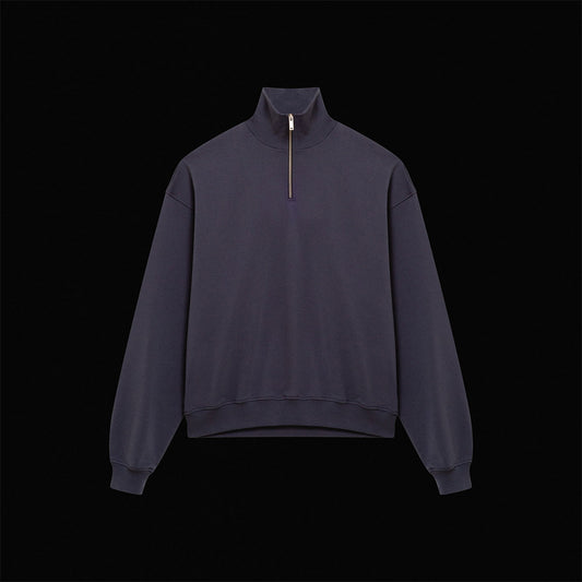 Zip Neck Sweatshirt, Blueberry