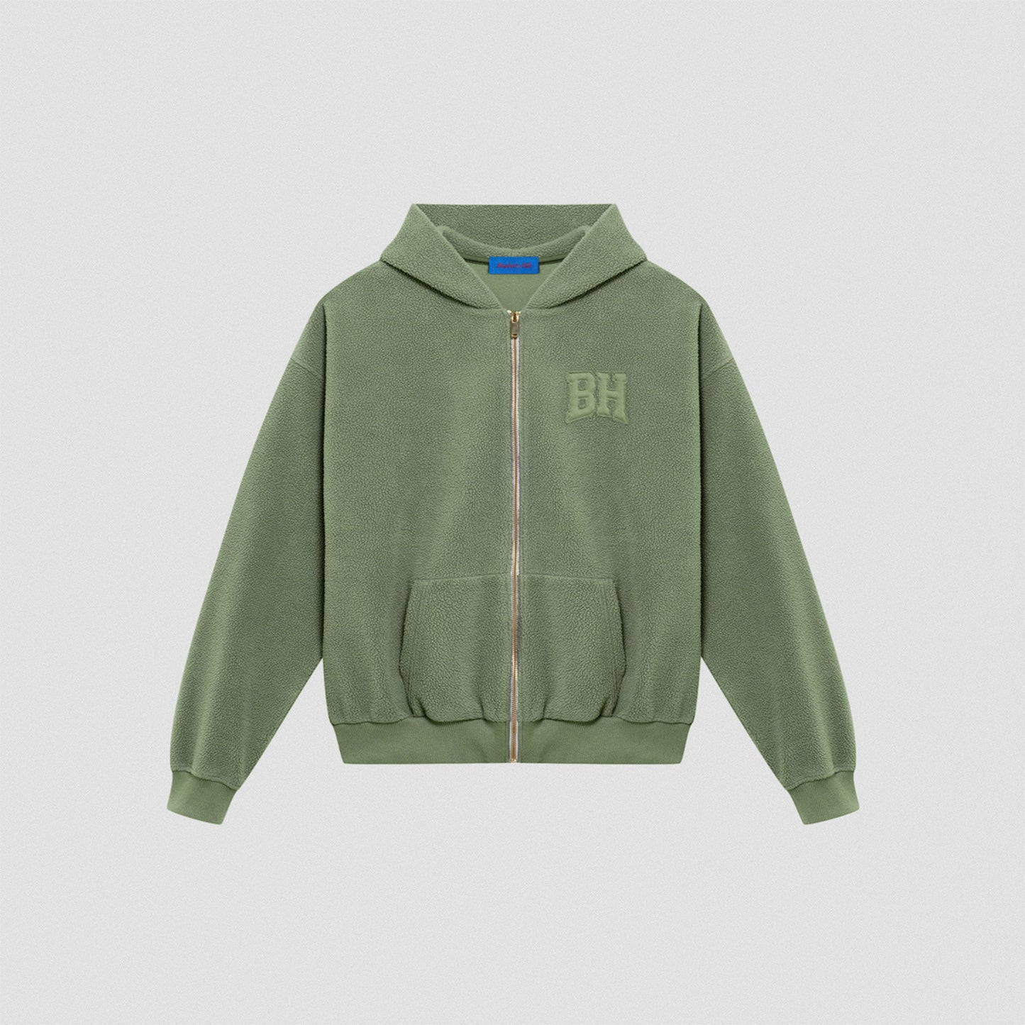 Polar Fleece Zip Hoodie, Olive