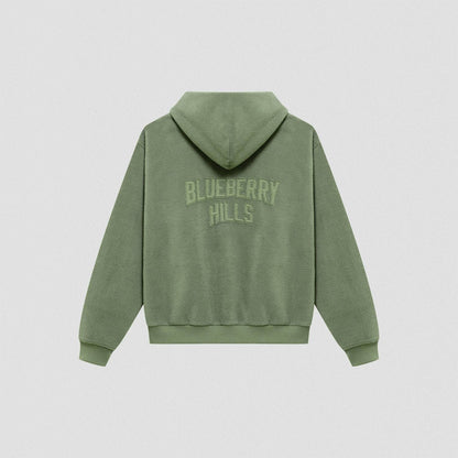 Polar Fleece Zip Hoodie, Olive